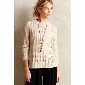 Anthropologie Field Flower Waffle Stitch Pullover